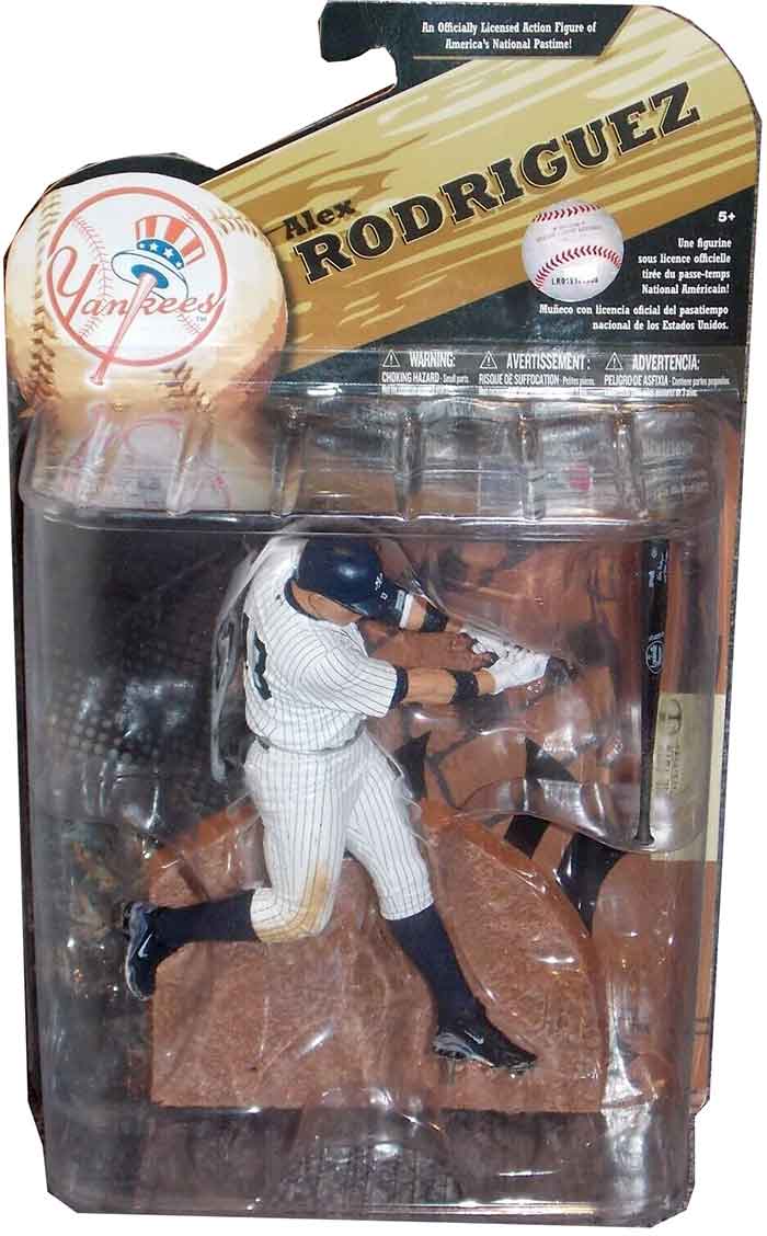 MLB Baseball 6 Inch Static Figure (2009 Wave 1) - Alex Rodriguez White Stripe Jersey