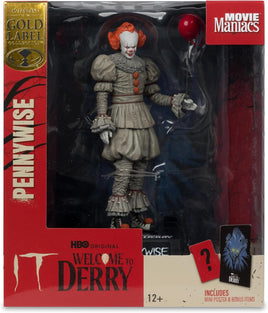 Movie Maniacs IT Welcome To Derry 6 Inch Static Figure Posed Figure Exclusive - Pennywise With Balloon Gold Label