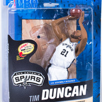 NBA Basketball 6 Inch Action Figure Series 24 - Tim Duncan White Jersey Silver Level Variant (Small Rip On Cardboard)