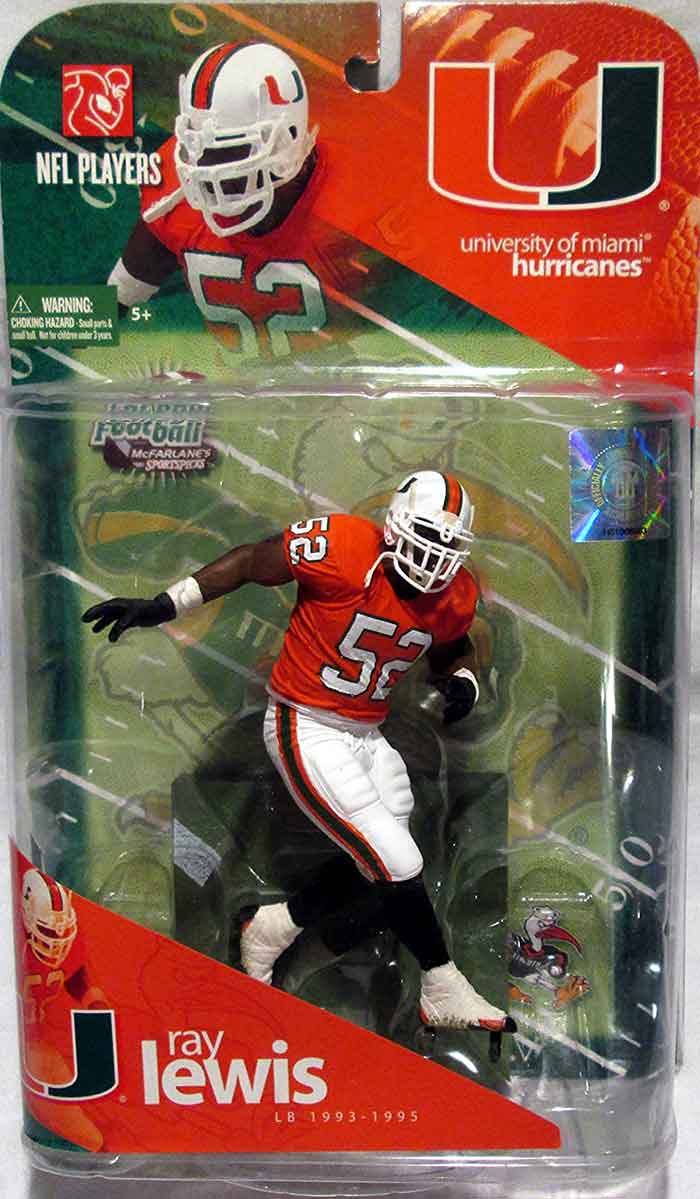 NFL Football College 6 Inch Static Figure Series 1 - Ray Lewis Orange Jersey
