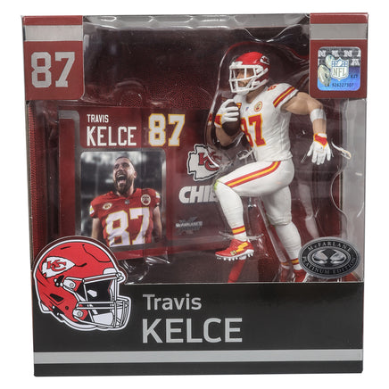 NFL Football SportPicks 7 Inch Static Figure Exclusive - Travis Kelce White Jersey Platinum