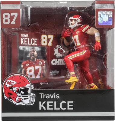 NFL Football SportPicks 7 Inch Static Figure - Travis Kelce Red Jersey