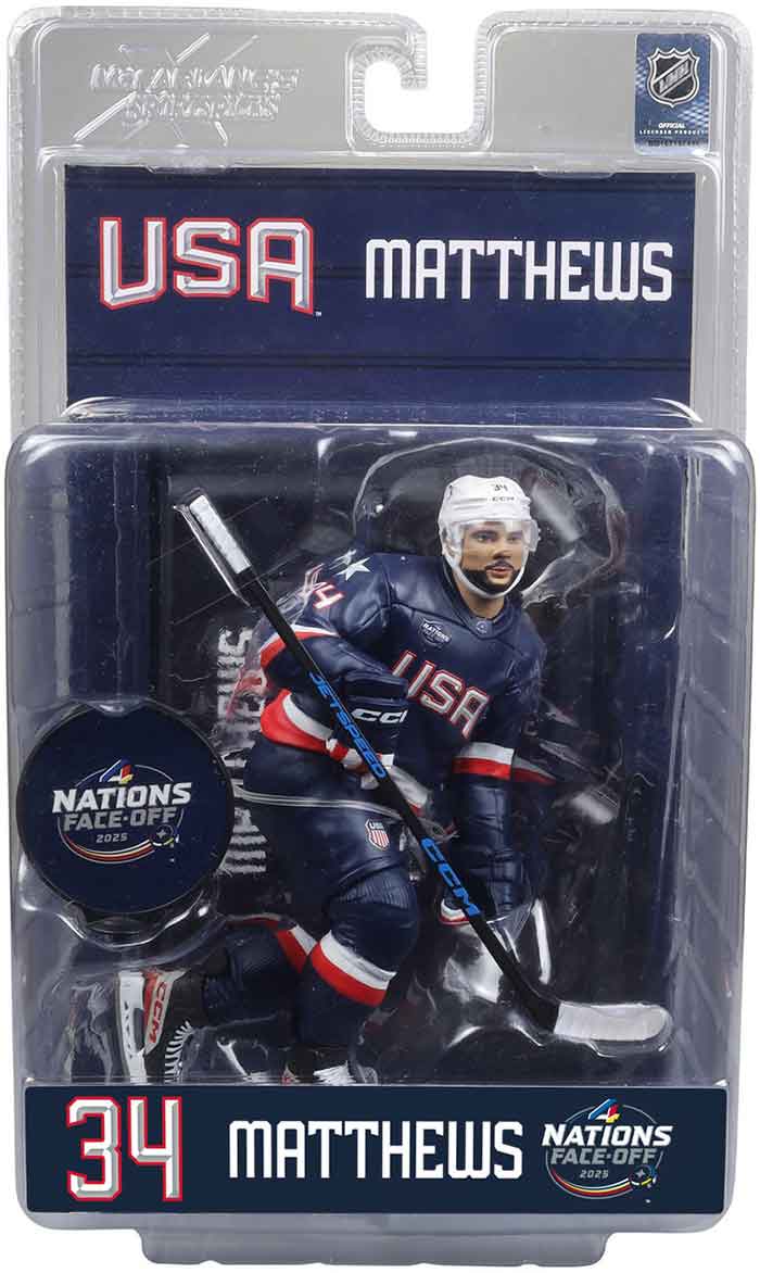 NHL Hockey 7 Inch Static Figure 4 Nations - Auston Matthews (Team USA)