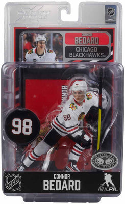 NHL Hockey SportsPicks 7 Inch Static Figure Chicago Blackhawks Exclusive - Connor Bedard Platinum