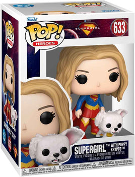 Pop DC Heroes Supergirl 3.75 Inch Action Figure - Supergirl with Puppy Krypto #633