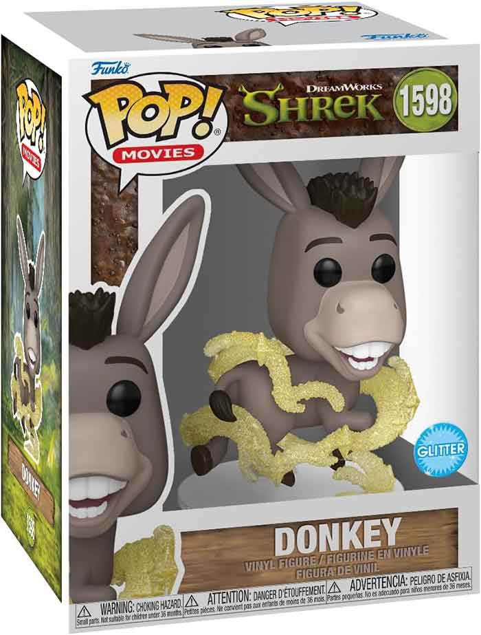 Pop Movies Shrek 3.75 Inch Action Figure - Donkey with Glitter #1598
