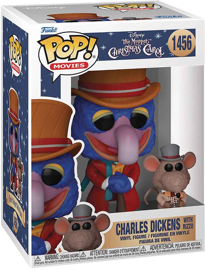 Pop Movies The Muppet Christmas Carol 3.75 Inch Action Figure - Charles Dickens with Rizzo #1456