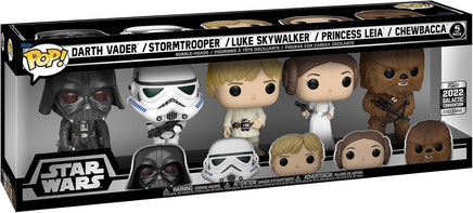 Pop Star Wars 3.75 Inch Action Figure 5-Pack Exclusive - Darth Vader, Stormtrooper, Luke Skywalker, Princess Leia and Chewbacca
