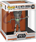 Pop Star Wars The Mandalorian 3.75 Inch Action Figure Deluxe - IG-12 with Grogu #720