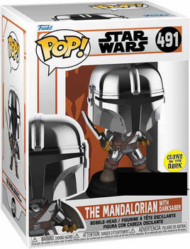 Pop Star Wars The Mandalorian 3.75 Inch Action Figure Exclusive - Mandalorian with Darksaber #491