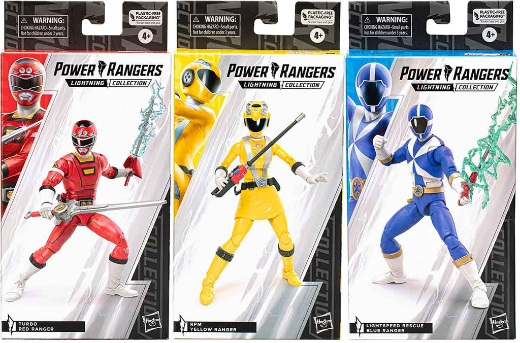 Power Rangers Lightning Collection 6 Inch Action Figure Wave 15 - Set of 3 (Turbo Red - Lightspeed Blue - RPM Yellow)