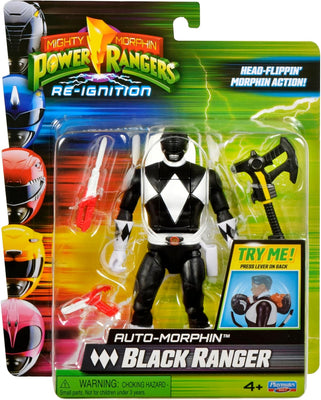 Power Rangers Re-Ignition 6 Inch Action Figure Auto Morphin - Black Ranger