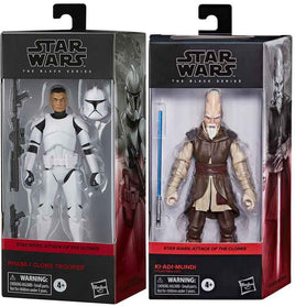 Star Wars The Black Series 6 Inch Action Figure (2024 Wave 2B) - Set of 2 (Ki Adi Mundi - Phase I Clone Trooper)