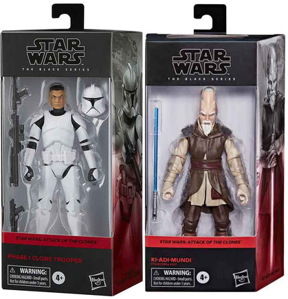 Star Wars The Black Series 6 Inch Action Figure (2024 Wave 2B) - Set of 2 (Ki Adi Mundi - Phase I Clone Trooper)