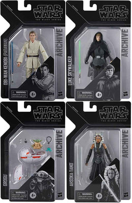 Star Wars The Black Series Archives 6 Inch Action Figure (2024 Wave 2) - Set of 4 (Obi-Wan - Ahsoka - Luke - Grofu)