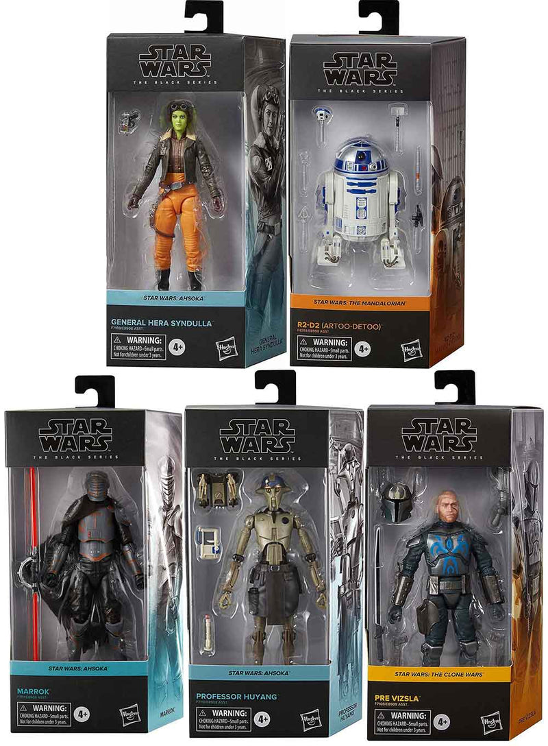 Star Wars The Black Series Disney+ Ahsoka 6 Inch Action Figure Box Art  (2023 Wave 3A) - Set of 5