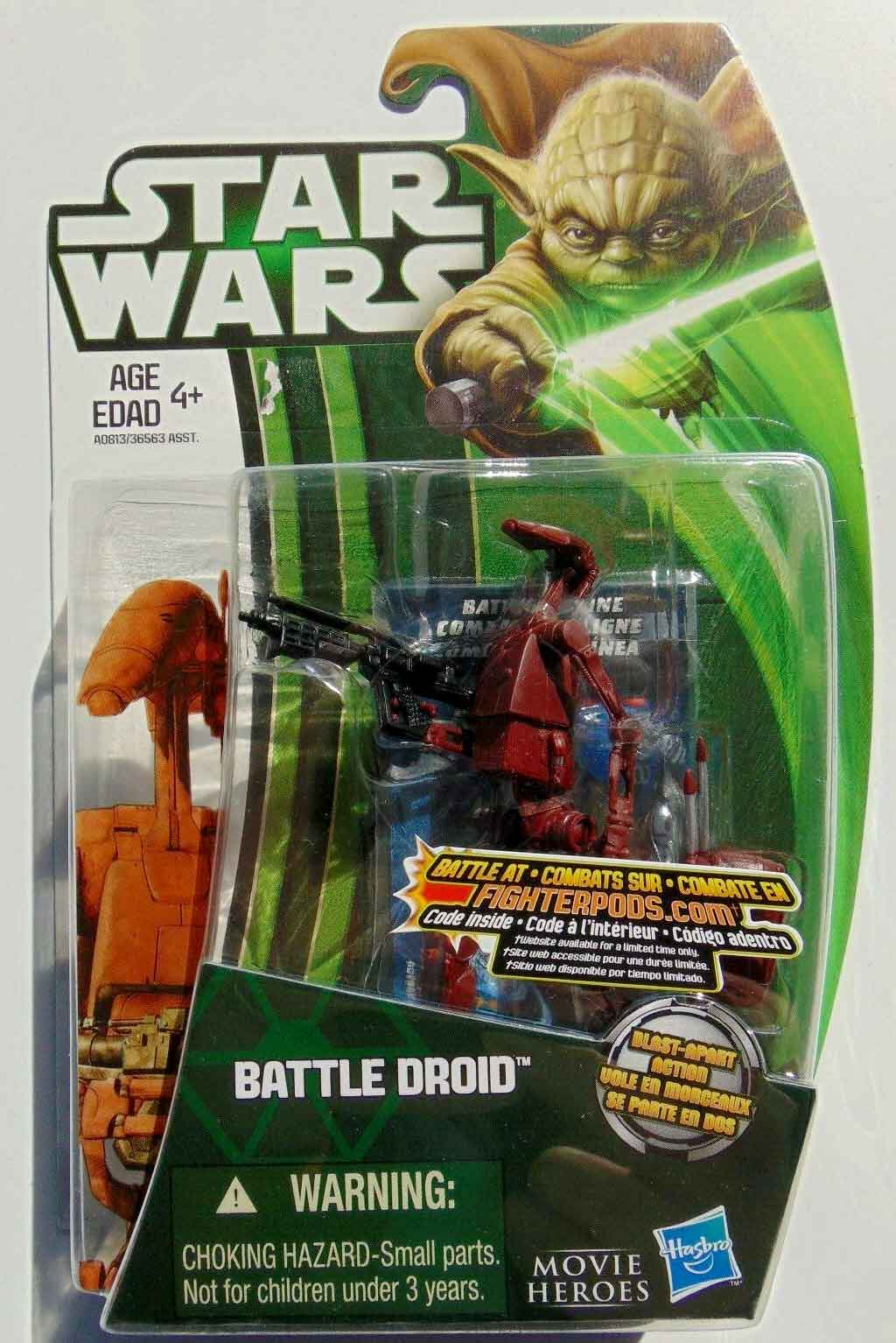Star Wars The Clone Wars 3.75 Inch Action Figure Green Card - Battle Droid