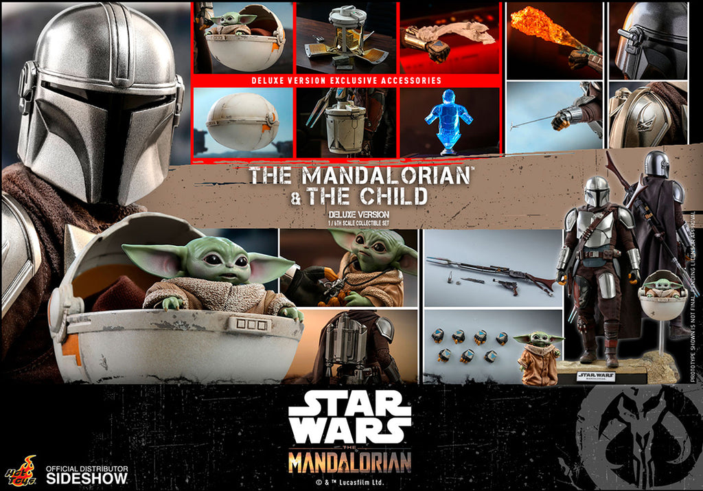 Hot Toys Star Wars - The Mandalorian - Grogu 1/6 pack de 3