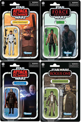 Star Wars The Vintage Collection 3.75 Inch Action Figure (2024 Wave 1B) - Set of 4 (Andor - Dooku - Finn - Trooper)