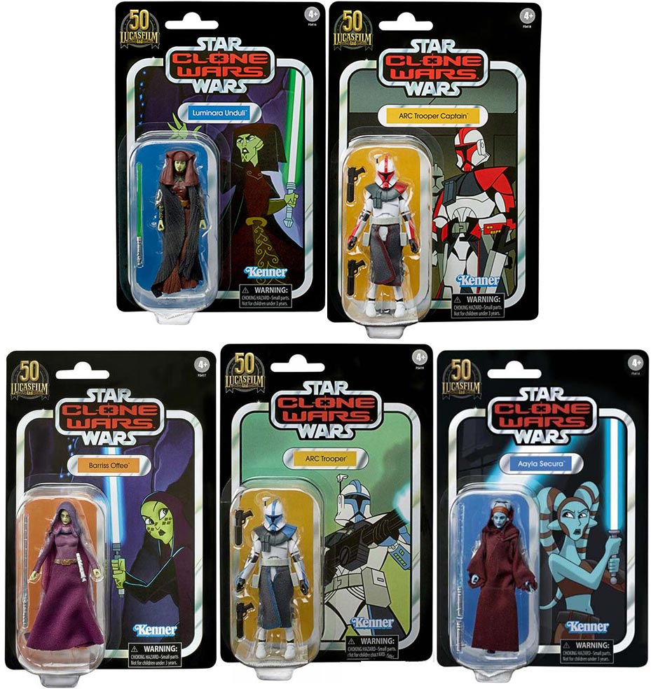 Star Wars The Vintage Collection Clone Wars 3.75 Inch Action Figure Exclusive Set of 5 VC212 VC217