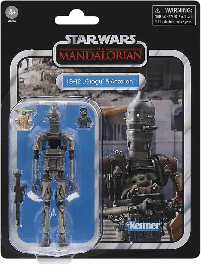 Star Wars The Vintage Collection 3.75 Inch Action Figure Deluxe - IG-12, Grogu & Anzellan