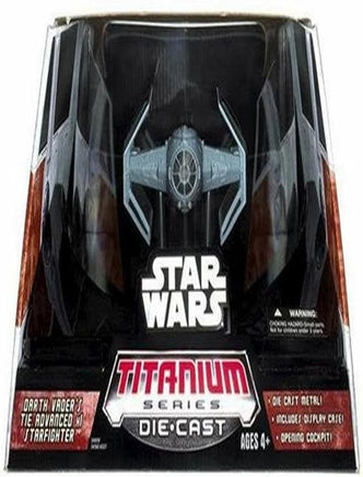 Star Wars Titanium Static Figure Die Cast - Darth Vaders Tie Advanced Starfighter