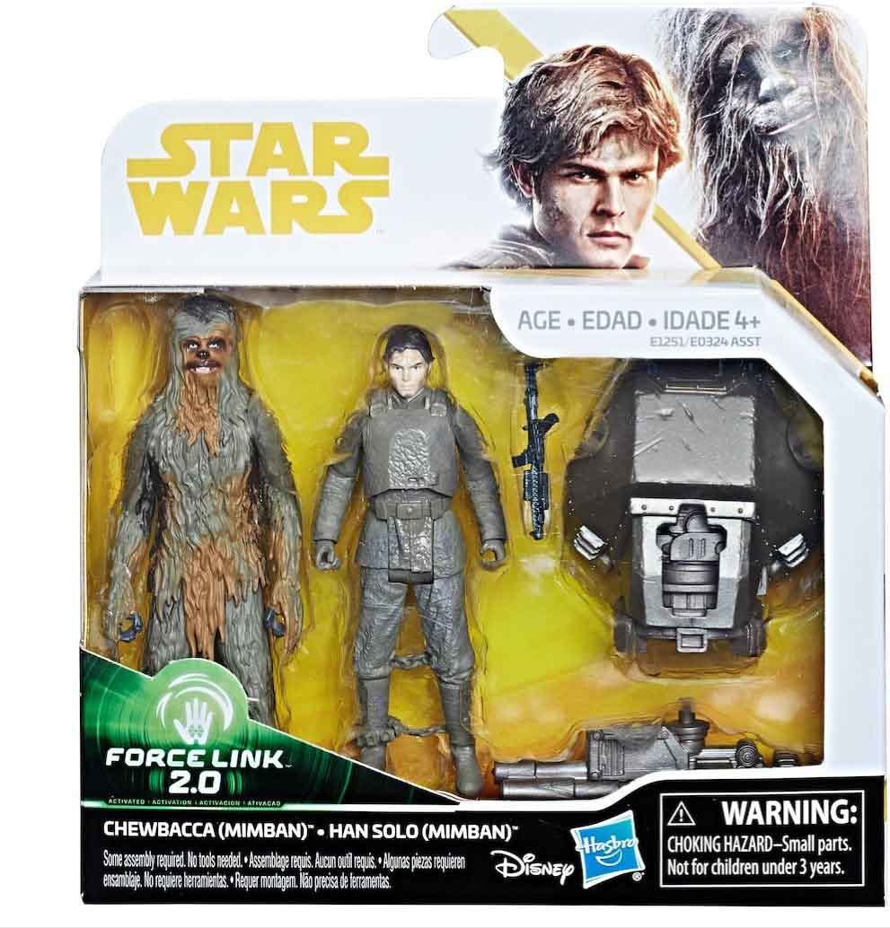 Star Wars Universe Force Link 3.75 Inch Scale Action Figure 2-Pack - Chewbacca & Han Solo (Mimban)
