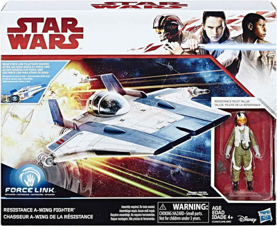 Star Wars Universe Force Link 3.75 Inch Scale Vehicle Figure - Resistance A-Wing Fighter