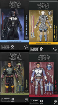 Star Wars The Black Series 6 Inch Action Figure (2026 Wave 1A) - Set of 4 (Jango - Boba - Asajj - Vader)