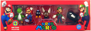 Super Mario 2 Inch Action Figure Mini Figure Collection Series 1 - 6 Figure Box Set (Yosh, Mario, Luigi, Bullet Bill)