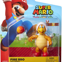 Super Mario 4 Inch Action Figure World Of Nintendo Wave 14 - Fire Bro with Fireball