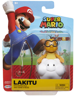 Super Mario 4 Inch Action Figure World Of Nintendo Wave 15 - Lakitu with Fishing Pole