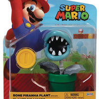 Super Mario World Of Nintendo 4 Inch Action Figure Wave 21 - Bone Piranha Plant