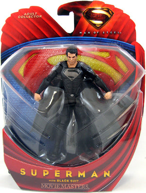 Superman Man Of Steel 6 Inch Action Figure Movie Masters - Black Costume Superman (Non Mint Packaging)