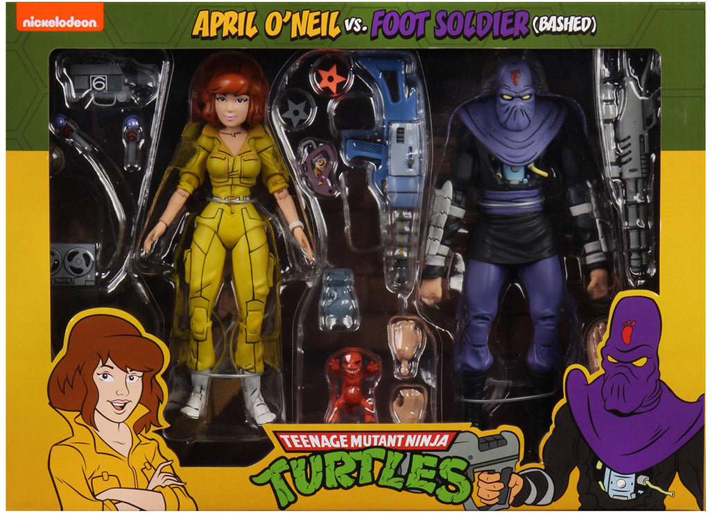 Teenage Mutant Ninja Turtles 7 Inch Action Figure 1980 Cartoon 2-Pack - April O'Neil & Foot Soldier