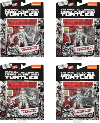 Teenage Mutant Ninja Turtles 4 Inch Action Figure Comic Series Box Set - Ninja Turtles Black & White Comic Book Figures