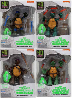 Teenage Mutant Ninja Turtles 5 Inch Action Figure Original Sketch - Set of 4