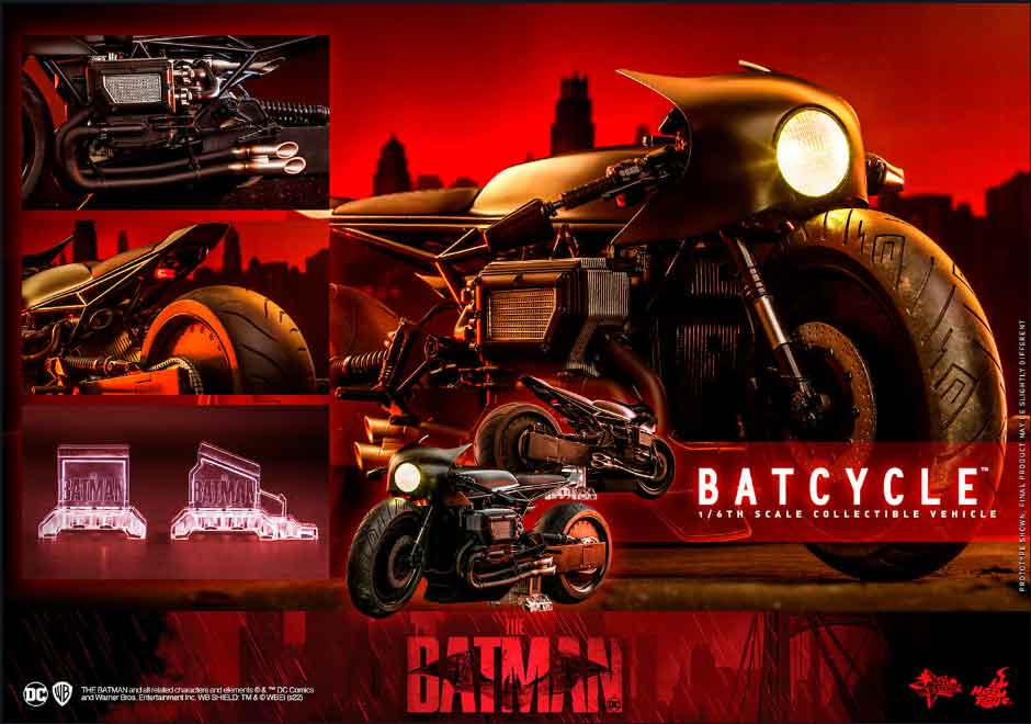The Batman 12 Inch Scale Vehicle Figure 1/6 Scale - Batcycle Hot Toys 910637