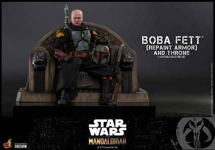 The Mandalorian 12 Inch Action Figure 1/6 Scale - Boba Fett (Repaint Armor) and Throne Hot Toys 90885