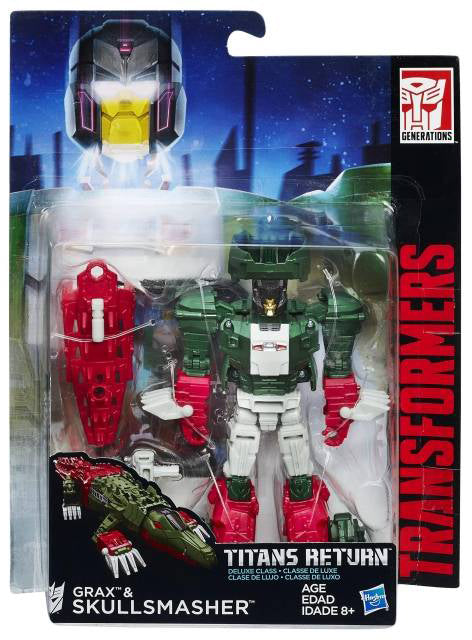 Transformers Generations Titans Return 6 Inch Figure Deluxe Class - Skullsmasher w/ Grax (Slight Shelf Wear Packaging)