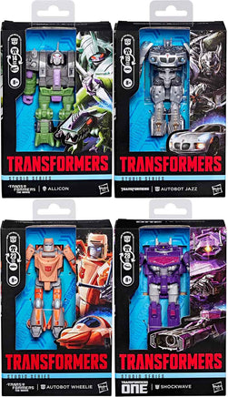 Transformers Studio Series 6 Inch Action Figure Deluxe Class (2026 Wave 7) - Set of 4 (Shockwave - Wheelie - Jazz - Allicon)