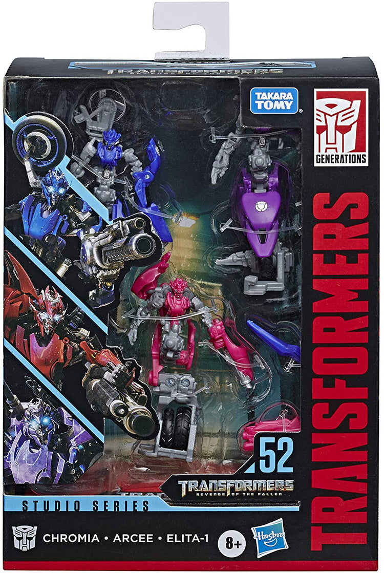 Transformers Studio Series 6 Inch Action Figure Deluxe Class - Arcee, Chromia, and Elita1 #52