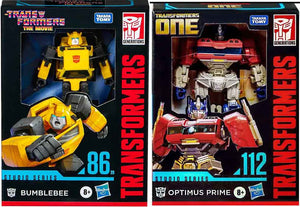 Transformers Studio Series 5 Inch Action Figure Deluxe Class Level - Set of 2 (Bumblebee 86 - Optimus Prime)