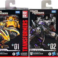 Transformers WFC Studios Series 6 Inch Action Figure Deluxe Class (2023 Wave 1) - Gamer Edition Set of 2 (Bumblebee - Barricade)