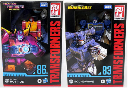 Transformers Studio Series Voyager Class 7 Inch Action Figure (2022 Wave 1) - Set of 2 (Hot Rod - Soundwave)