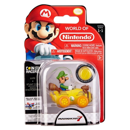 World Of Nintendo Super Mario Kart 2 Inch Action Figure Coin Racers Wave 1 - Luigi