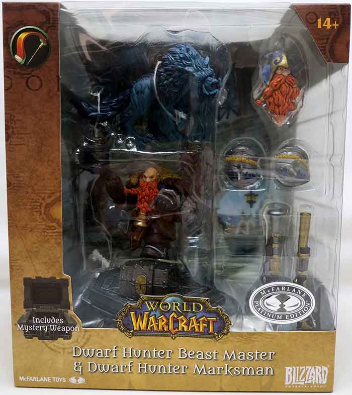 World Of Warcraft Posed 7 Inch Static Figure Wave 2 - Orange Beard Dwarf Hunter Beast Master & Marksman Platinum