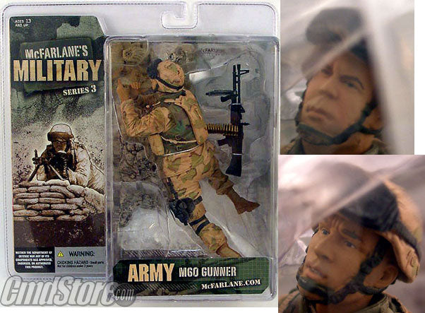Military Series 3 Action Figures : Army Desert Infantry M60 Machine Gunner