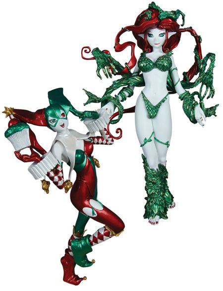 Ame-Comi 9 Inch PVC Statue - Harley Quinn & Poison Ivy Holiday 2-Pack