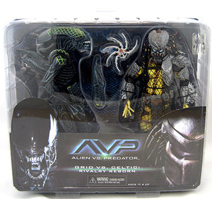 AVP 7 Inch Action Figure 2-Pack Series - Grid Alien vs Celtic Predator (Non Mint Packaging Cracked Clamshell)